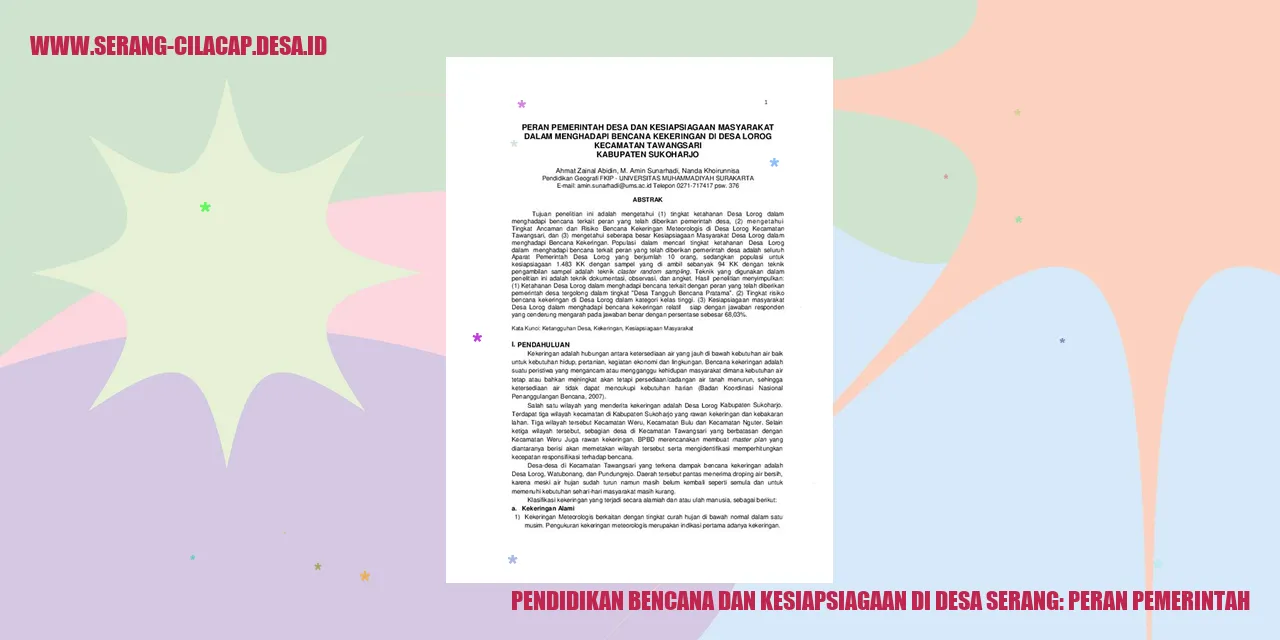 Pendidikan Bencana dan Kesiapsiagaan di Desa Serang: Peran Pemerintah