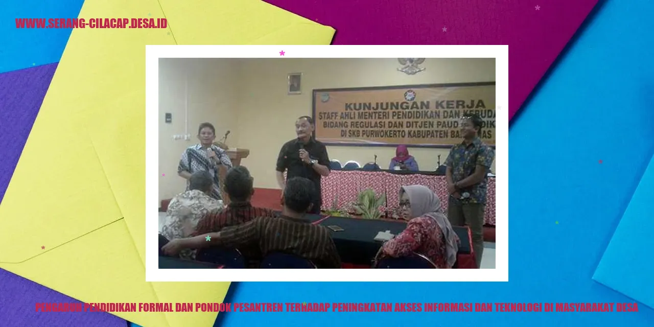 Pendidikan Formal dan Pondok Pesantren