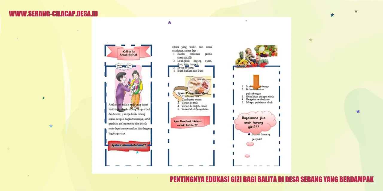 Pentingnya Edukasi Gizi bagi Balita di Desa Serang yang Berdampak
