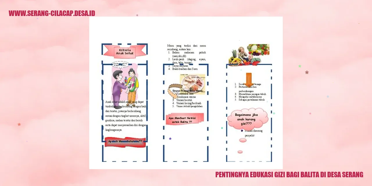 Pentingnya Edukasi Gizi bagi Balita di Desa Serang