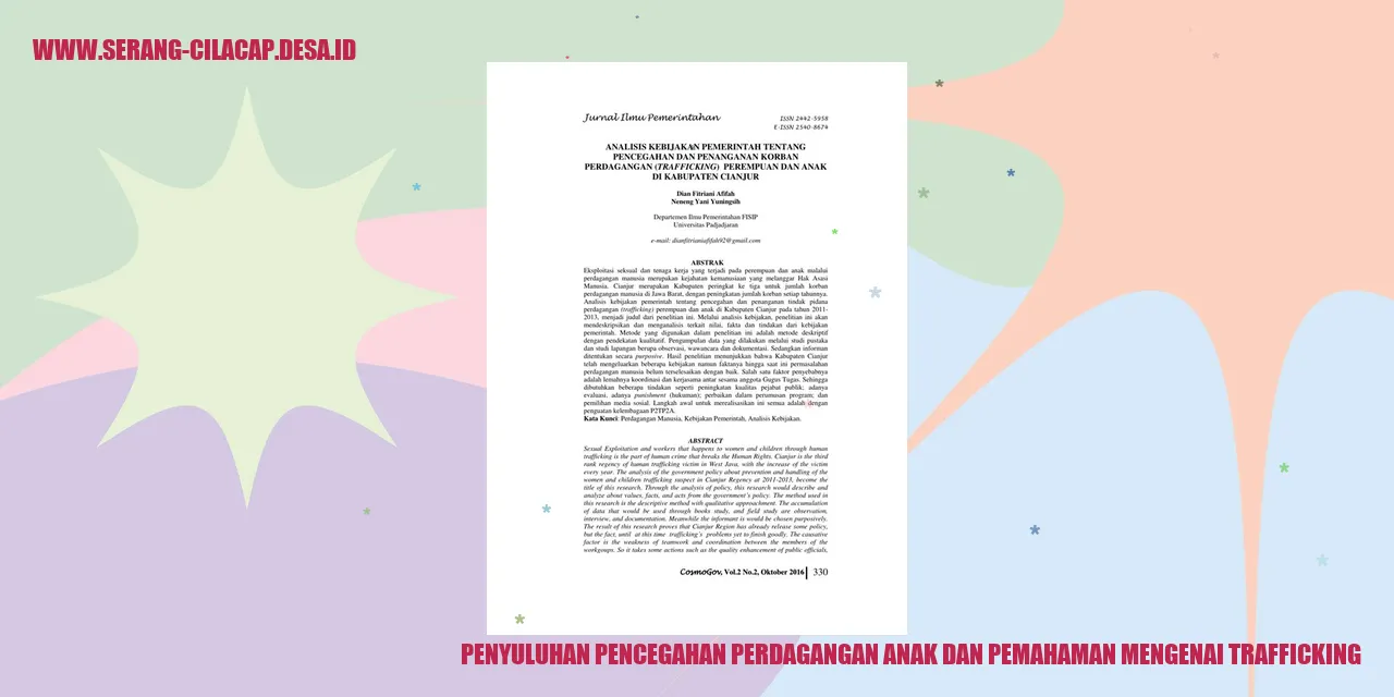 Penyuluhan Pencegahan Perdagangan Anak dan Pemahaman Mengenai Trafficking