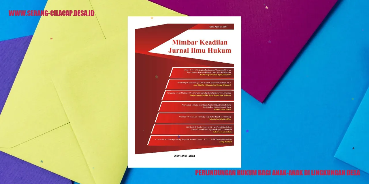 Perlindungan Hukum bagi Anak-anak di Lingkungan Desa